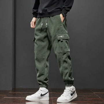 Riolio Spring Autumn Men's Elastic Waist Casual Pants Stretch Straight Drawstring Harem Jogging Sports Trousers Fashion Male Clothing